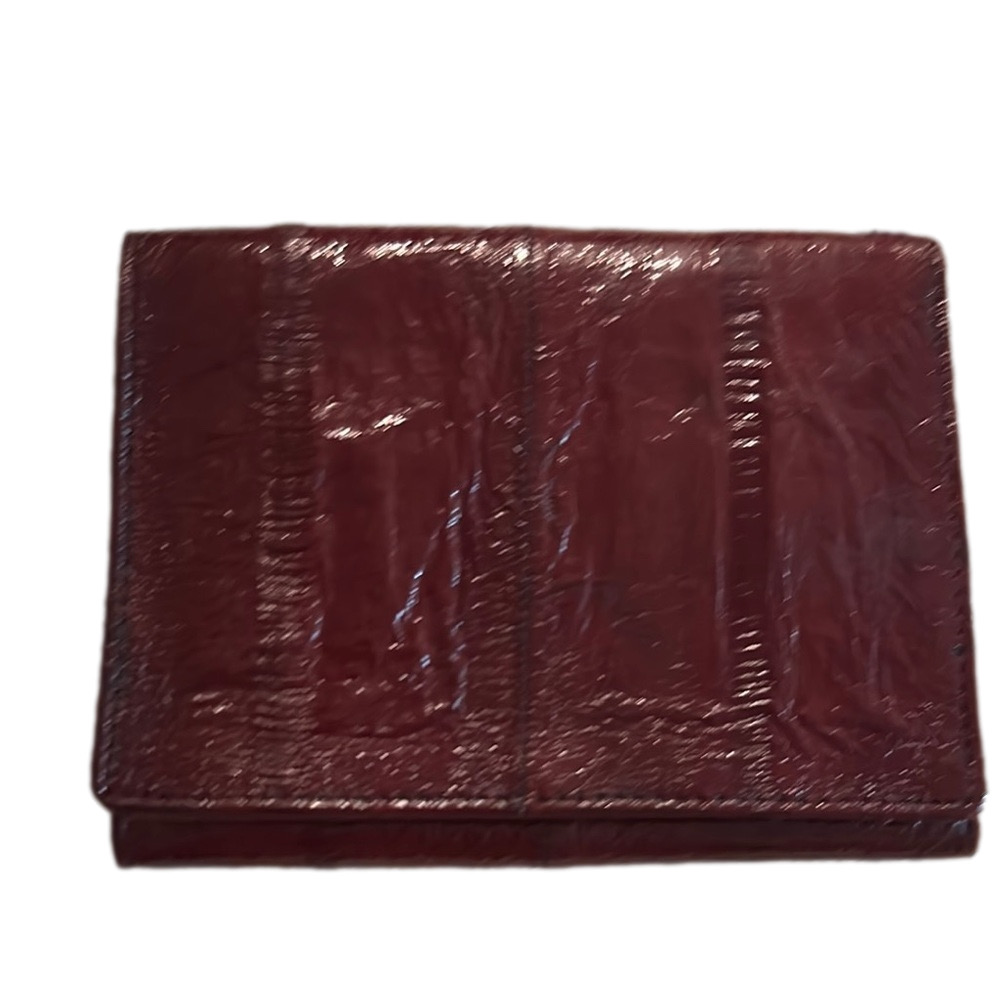 Eel skin leather vintage 3 folds